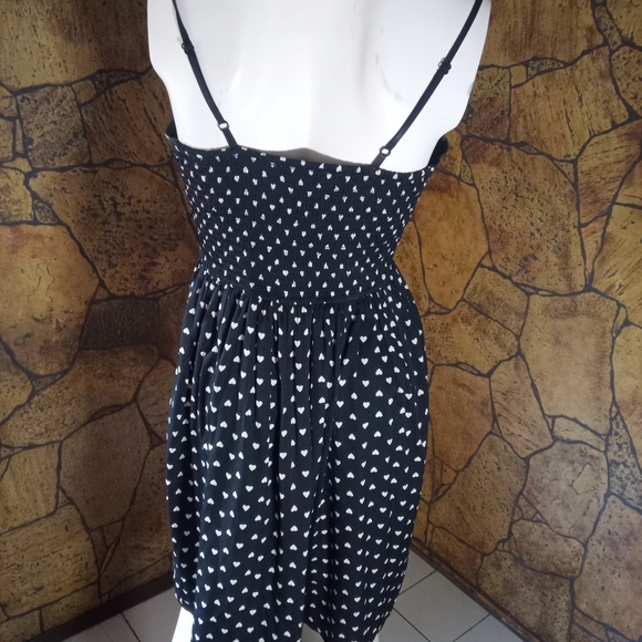 Black Heart Print Women's Dress - Picture 3 of 4